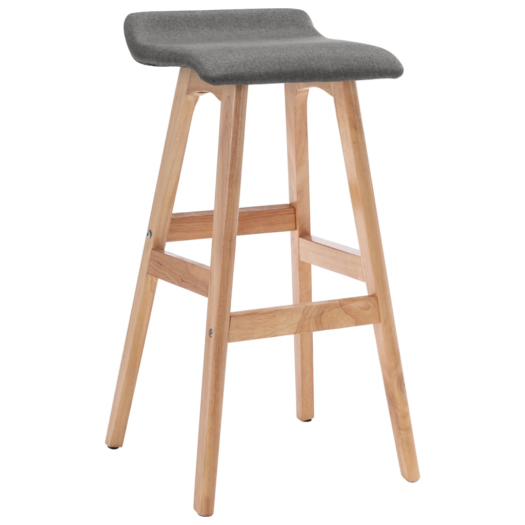 Scaun de bar, vidaXL, Poliester/Lemn de fag, 41 x 42 x 79 cm, Gri inchis/Maro deschis